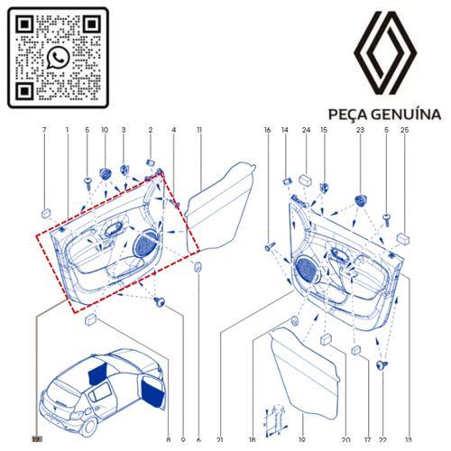 RN 18190R 809018190R Forro Porta Diant Esq Logan Sandero 1417 Orig 3